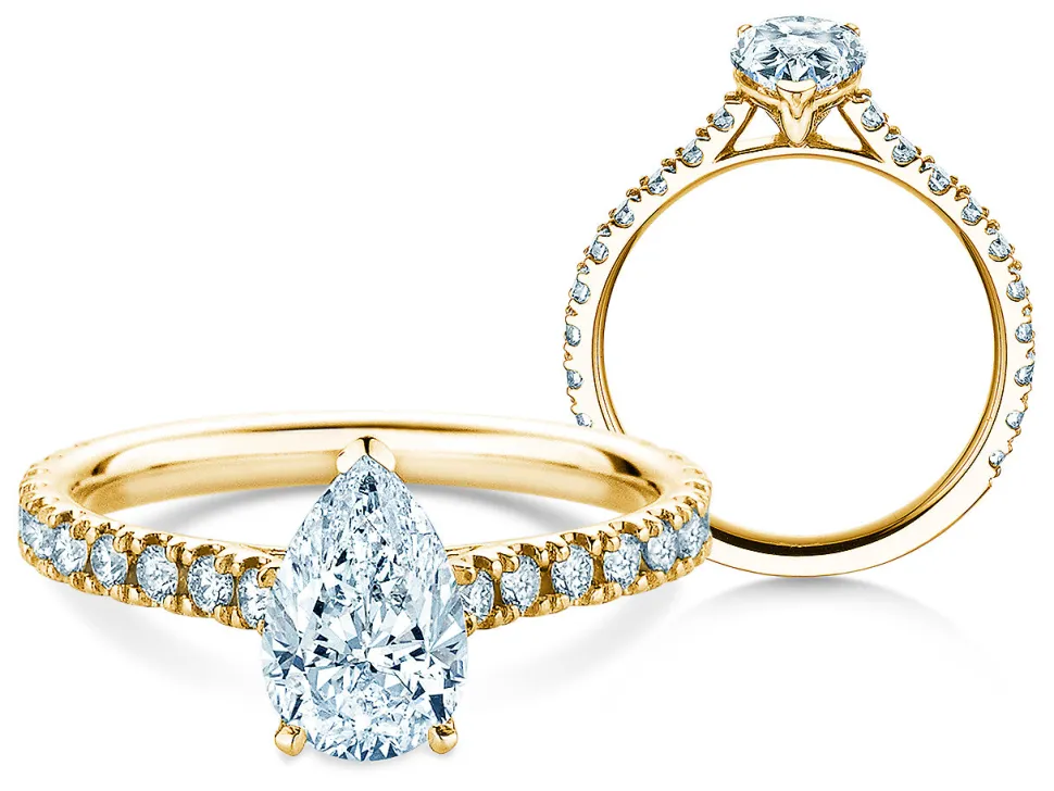 Diamantring Pear Pavé