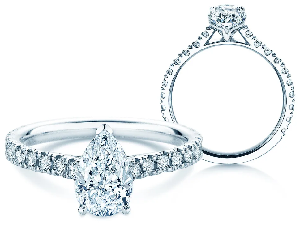 Diamantring Pear Pavé