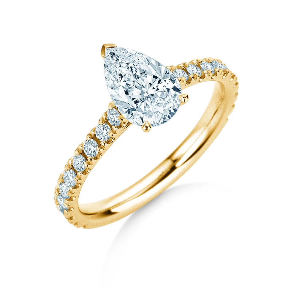 Diamantring Pear Pavé