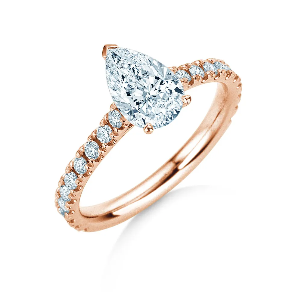 Diamantring Pear Pavé