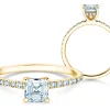 Diamantring Asscher Cut Pavé