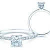 Diamantring Asscher Cut Pavé
