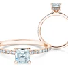 Diamantring Asscher Cut Pavé