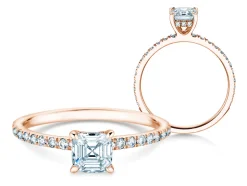Diamantring Asscher Cut Pavé