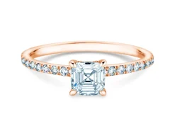 Diamantring Asscher Cut Pavé
