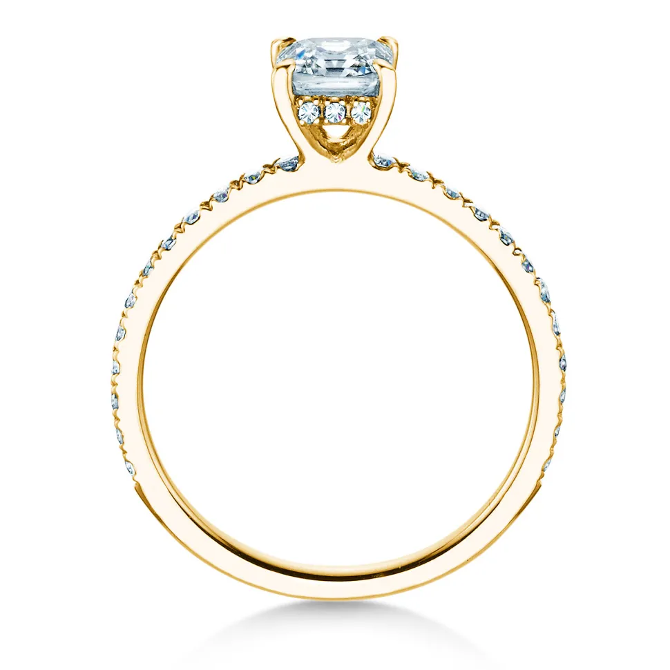 Diamantring Asscher Cut Pavé