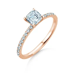Diamantring Asscher Cut Pavé