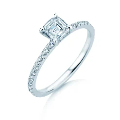 Diamantring Asscher Cut Pavé