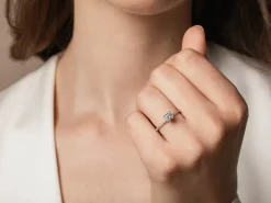 Diamantring Asscher Cut Pavé