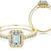 Diamantring Emerald Halo Pavé