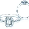 Diamantring Emerald Halo Pavé