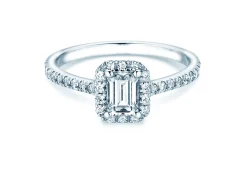Diamantring Emerald Halo Pavé