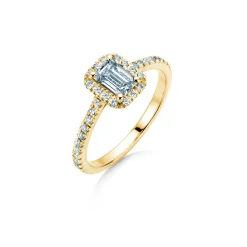 Diamantring Emerald Halo Pavé