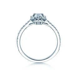 Diamantring Emerald Halo Pavé