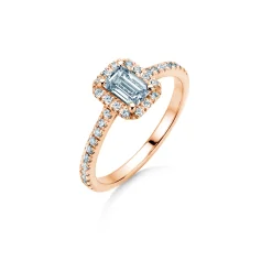 Diamantring Emerald Halo Pavé