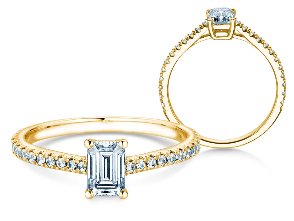 Diamantring Emerald Pavé