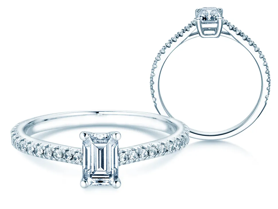 Diamantring Emerald Pavé