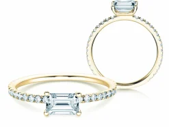 Diamantring Emerald-Cut