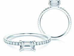 Diamantring Emerald-Cut