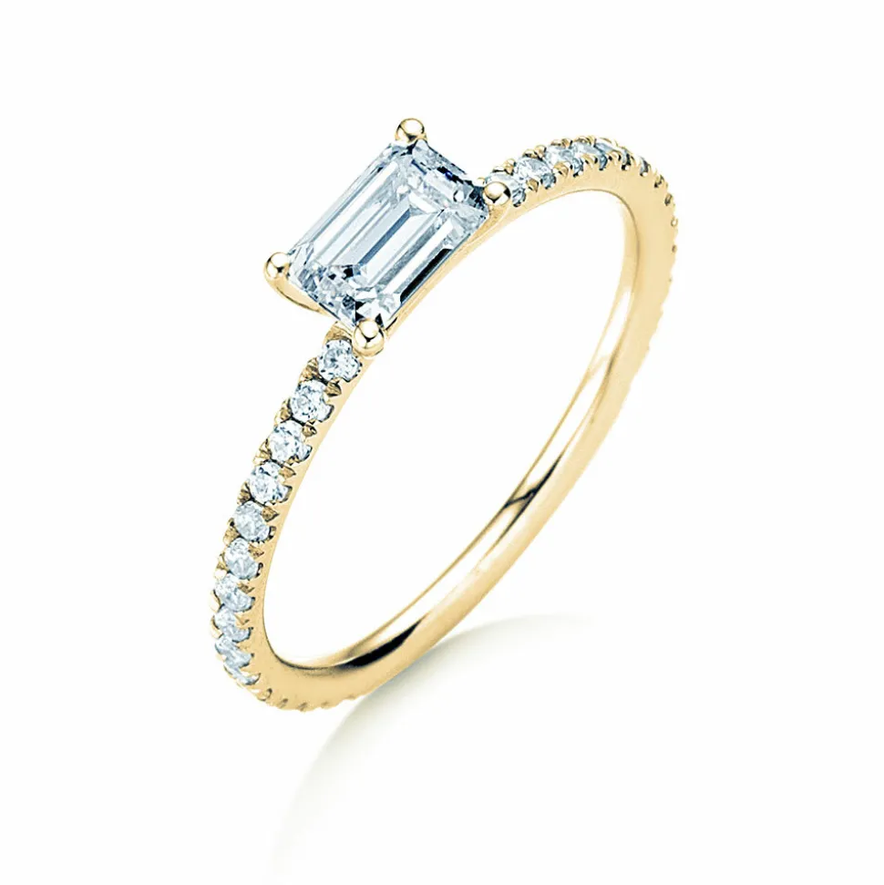 Diamantring Emerald-Cut