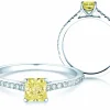 Diamantring Fancy Yellow Cushion Pavé