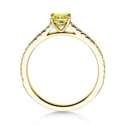 Diamantring Fancy Yellow Cushion Pavé