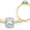 Diamantring Halo Cushion Pavé