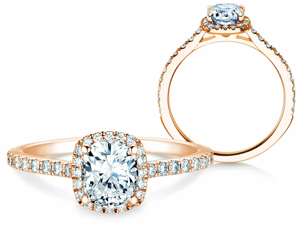 Diamantring Halo Cushion Pavé