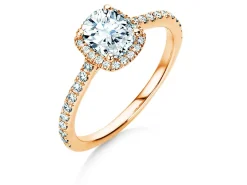 Diamantring Halo Cushion Pavé
