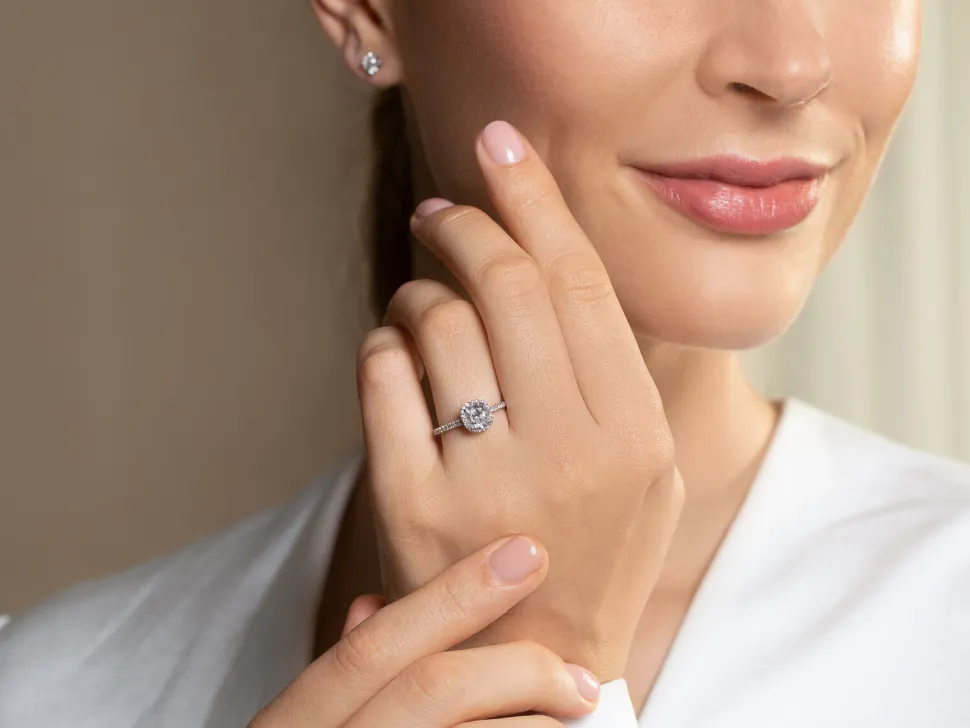 Diamantring Halo Cushion Pavé