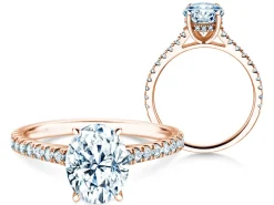 Diamantring Oval Hidden Halo Pavé