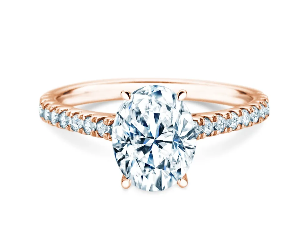 Diamantring Oval Hidden Halo Pavé