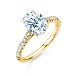 Diamantring Oval Hidden Halo Pavé