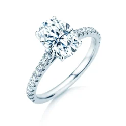 Diamantring Oval Hidden Halo Pavé