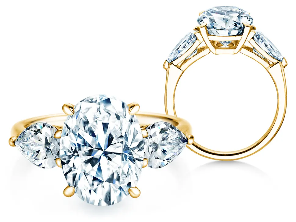 Diamantring Oval Pear Cut