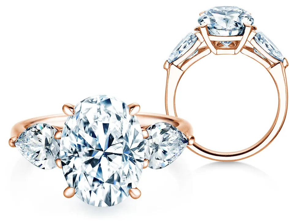 Diamantring Oval Pear Cut