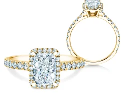 Diamantring Radiant Halo Pavé