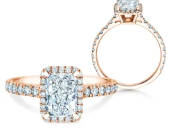 Diamantring Radiant Halo Pavé