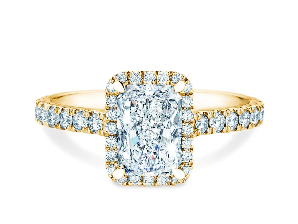 Diamantring Radiant Halo Pavé
