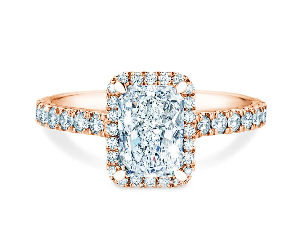 Diamantring Radiant Halo Pavé
