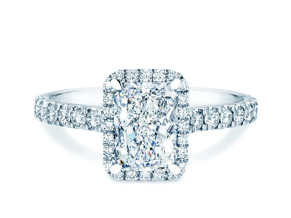 Diamantring Radiant Halo Pavé