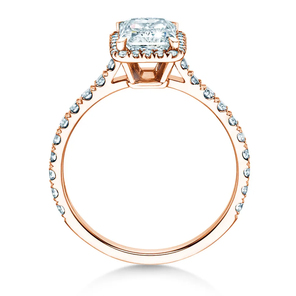 Diamantring Radiant Halo Pavé