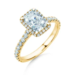 Diamantring Radiant Halo Pavé