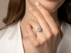 Diamantring Radiant Halo Pavé