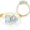 Diamantring Toi et Moi Emerald & Heart