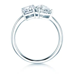 Diamantring Toi et Moi Emerald & Heart