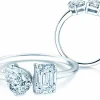 Diamantring Toi et Moi Pear & Emerald