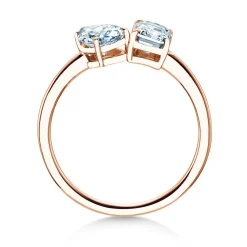 Diamantring Toi et Moi Pear & Emerald
