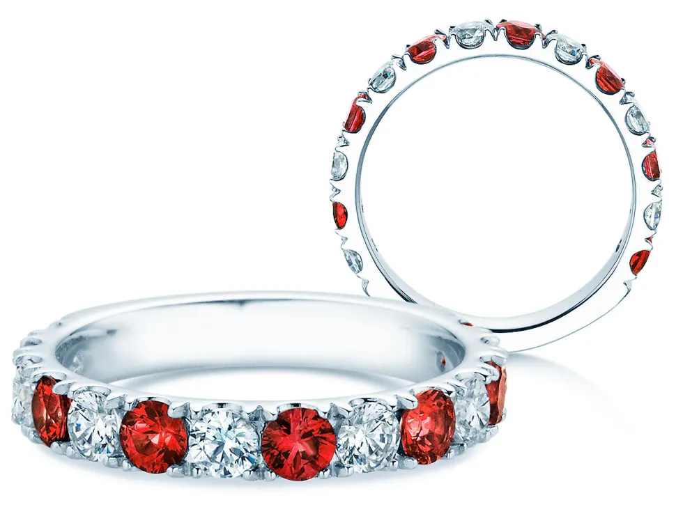 Eternityring Dusk mit Diamant und Farbedelstein