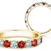 Eternityring Dusk mit Diamant und Farbedelstein